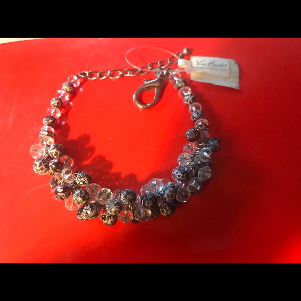 Viva Beads sliver crystal & bead bracelet